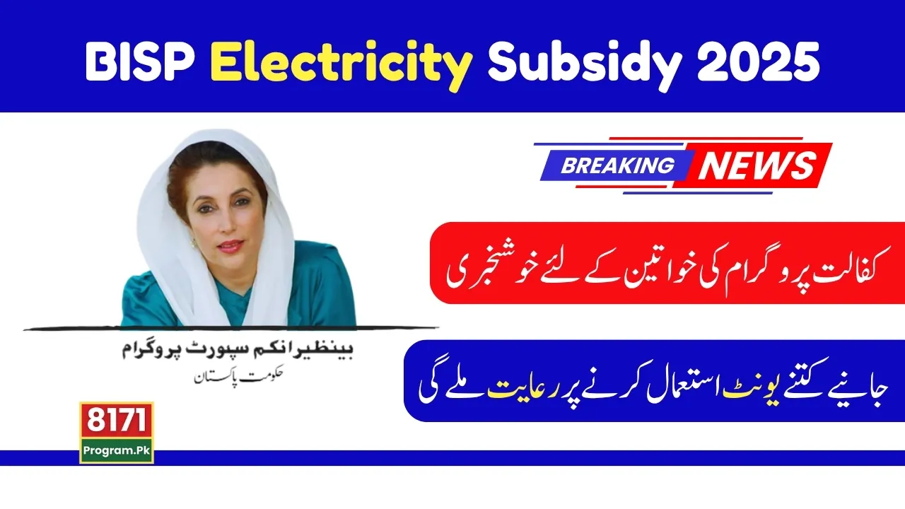 BISP Electricity Subsidy 2025; Discount On Electricity Bills